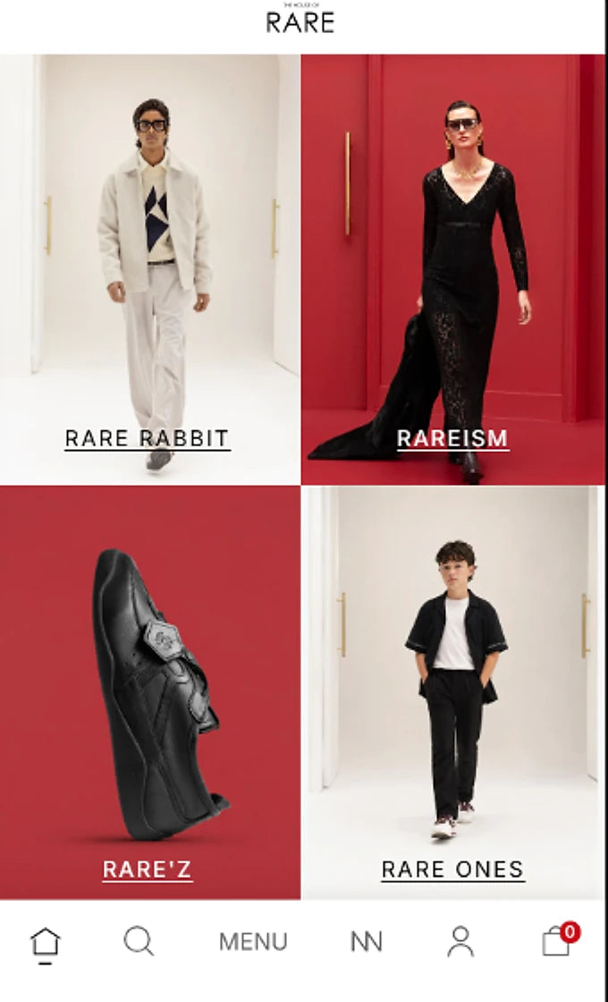 Rare Rabbit Shopify store