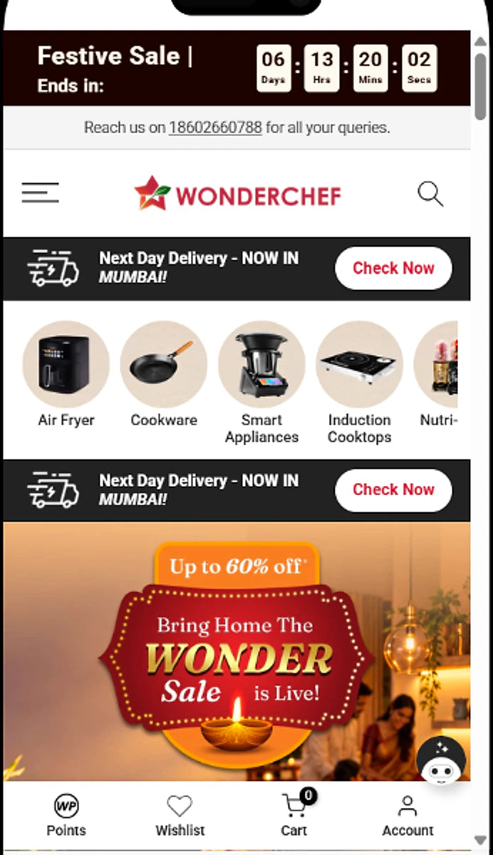 Wonderchef Shopify store